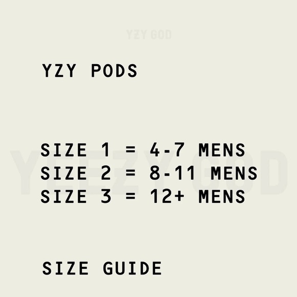 NWT YZY YEEZY PODS•BRAND NEW•NEVER WORN•SIZE 2 (MENS SIZE 8-11)•BLACK - Picture 5 of 5